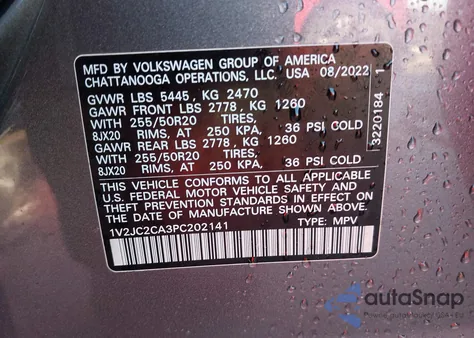 2023 Volkswagen Atlas Cross Sport 2.0T Se W/Technology z USA, uszkodzony, nr VIN 1V2JC2CA3PC202141